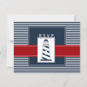 bandes de marine, mariage nautique phare rsvp
