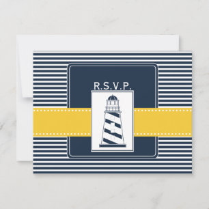 bandes de marine, phare, mariage nautique rsvp
