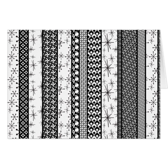 Bandes de Motifs rétro noir et blanc 1 (Devant horizontal)