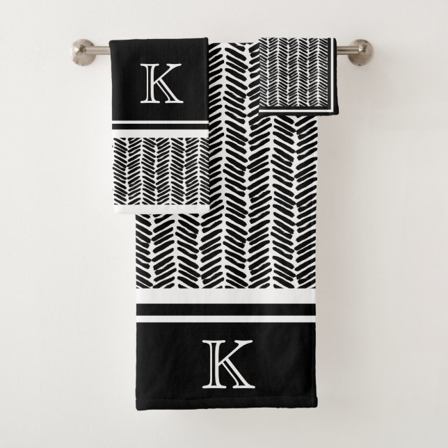 Bandes De Zigzag Noir Et Blanc Personnalisées (En situation)
