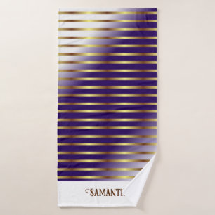 Bandes D'Or Chic Violet Et Blanc