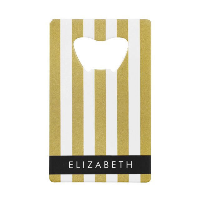 Bandes d'or, Motif rayé, Lignes, Votre Nom (Devant)