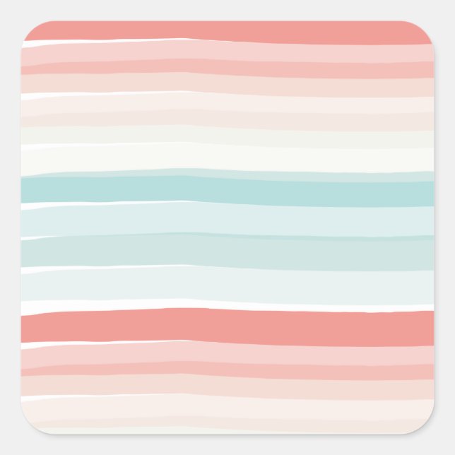 Bandes estivales en corail et stickers turquoise (Devant)