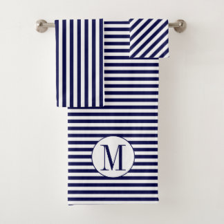 Bandes et monogrammes bleu et blanc de la marine