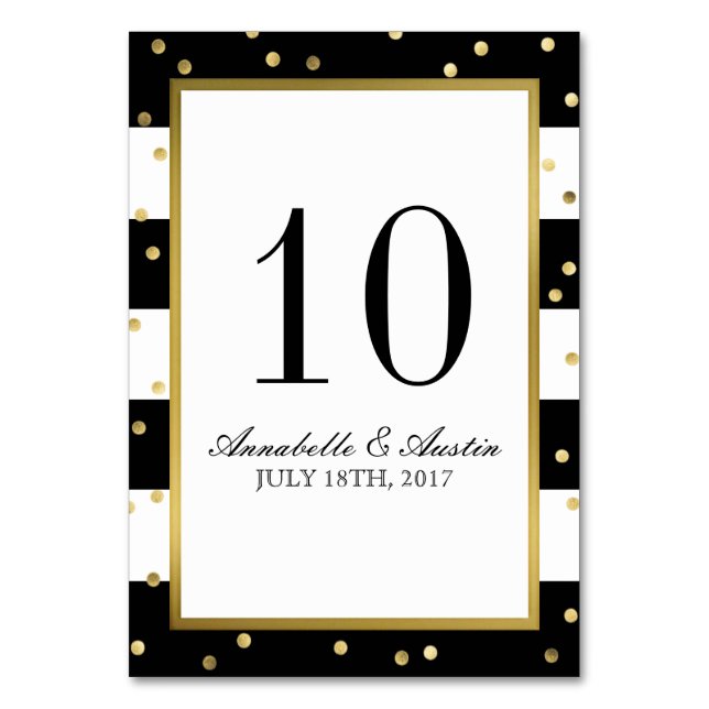 Bandes étincelantes | Elégante carte de table de m (Par défaut)