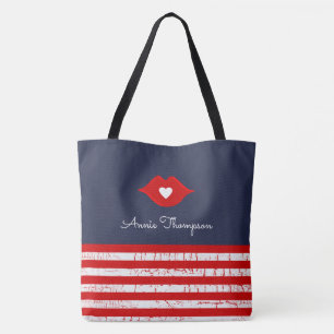 Bandes, lèvres & coeur d'amour sac fourre-tout élé