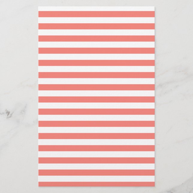 Bandes minces - Blanc et Corail rose (Devant)