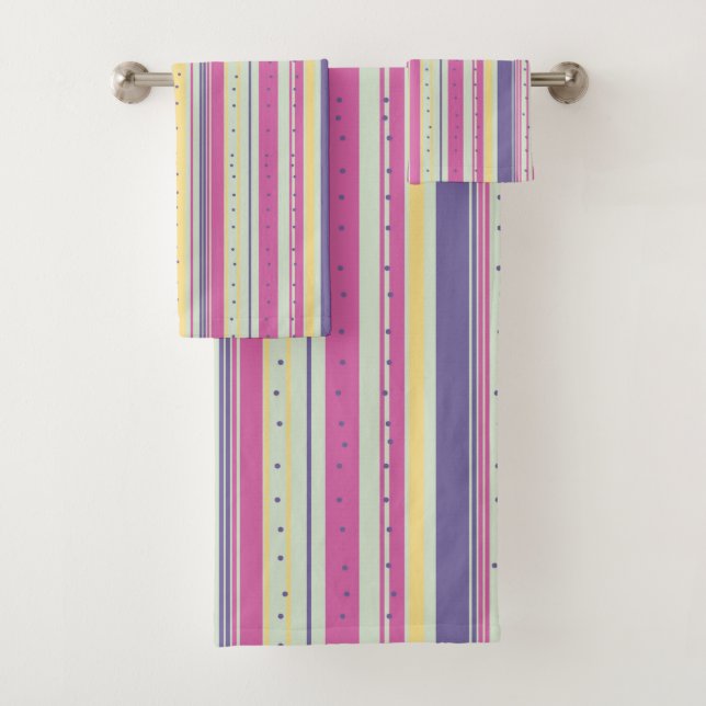 Bandes multicolores en rose violet jaune vert (En situation)