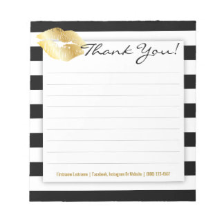 Bandes noires et blanches avec Bloc-notes à lèvres