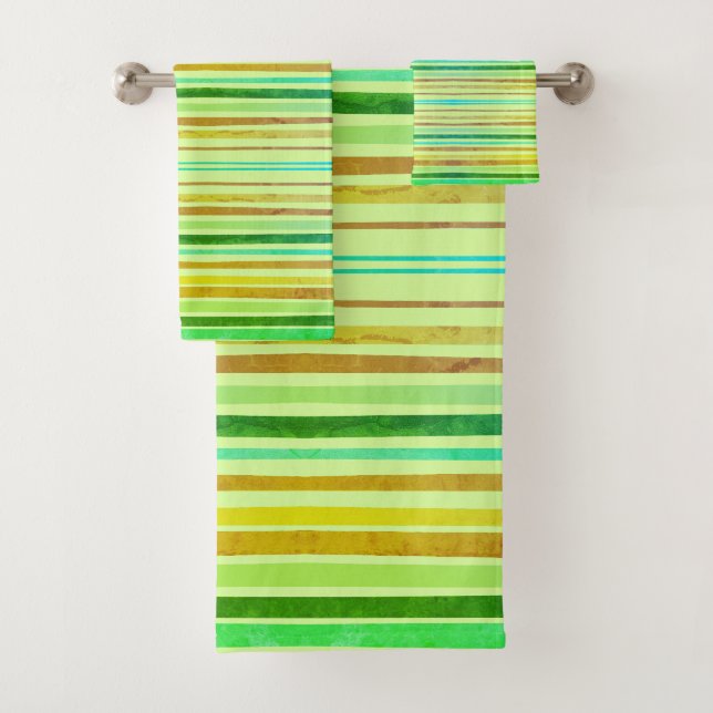 Bandes Orange, Citron, Chaux, Bleu, Serviette en A (En situation)