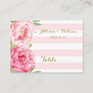 Bandes Pink Floral Table Place Paramètre Cartes