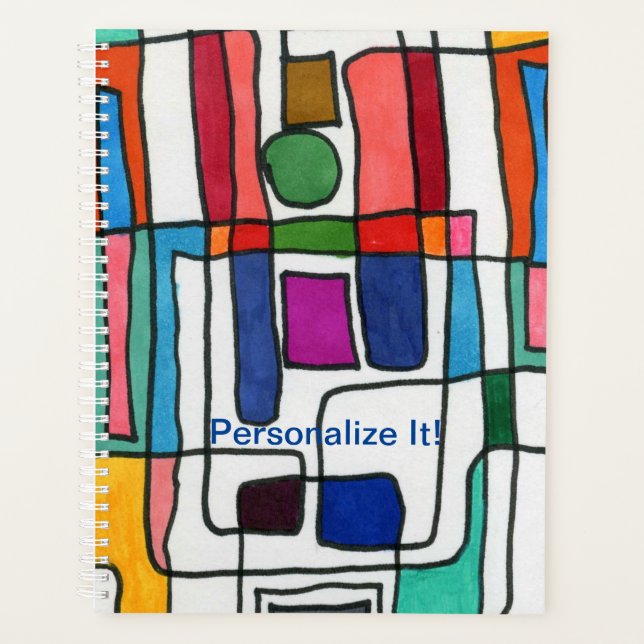 Bandes rectangulaires chaudes et cool avec accent  (Devant)