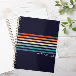 Bandes rétro minimalistes<br><div class="desc">Carnet minimaliste Retro Stripes Planner. Personnalisé avec votre nom ou texte personnalisé.</div>