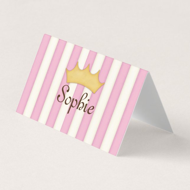 Bandes roses invitation personnalisée pour princes (Devant)