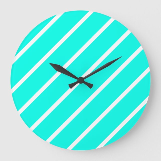 Bandes Turquoise & Blanc Horloge (Recto)