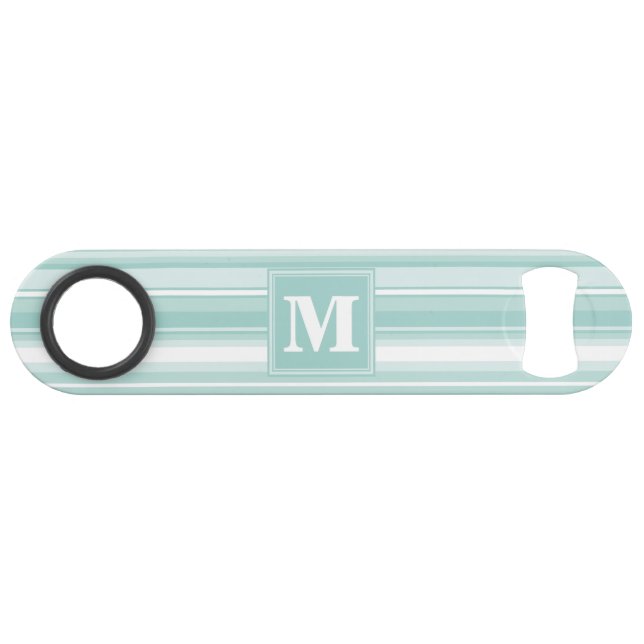 Bandes vertes de menthe monogramme (Devant (Horizontal))