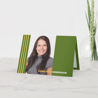 Bandes vertes graduation faire-part multi photo