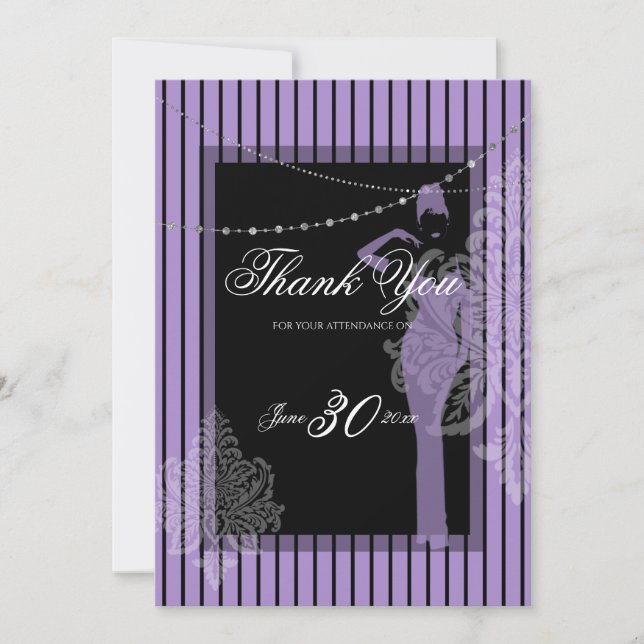 Bandes violettes et noires Invitation (Devant)