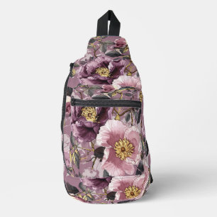 Bandoulière Purple Roses sauvages Imprimer Couper Sac À Coudre