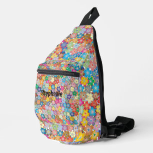 Bandoulière Sac à bille coloré à motifs floraux