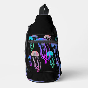 Bandoulière Sac à bille noire pour les méduses