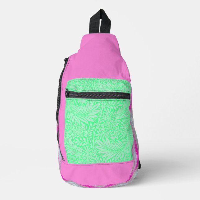 Bandoulière Sac à bille vert pastel à menthe violette (Recto)