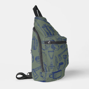 Bandoulière Sac à coudre à impression du train de camping