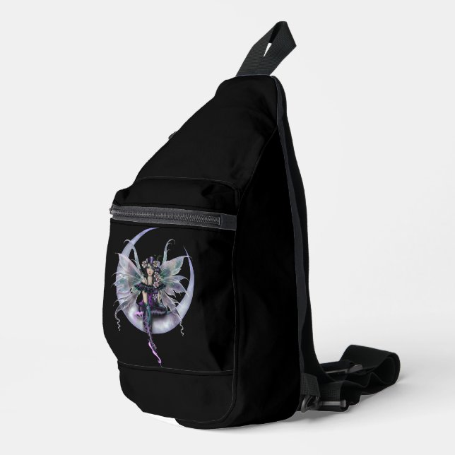 Bandoulière Sac à coudre imprimé fée violette (Coin droit)