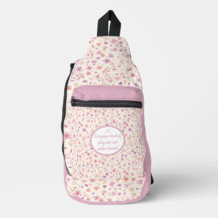 Bandoulière Sac à élingue à motifs floraux rose et pourpre