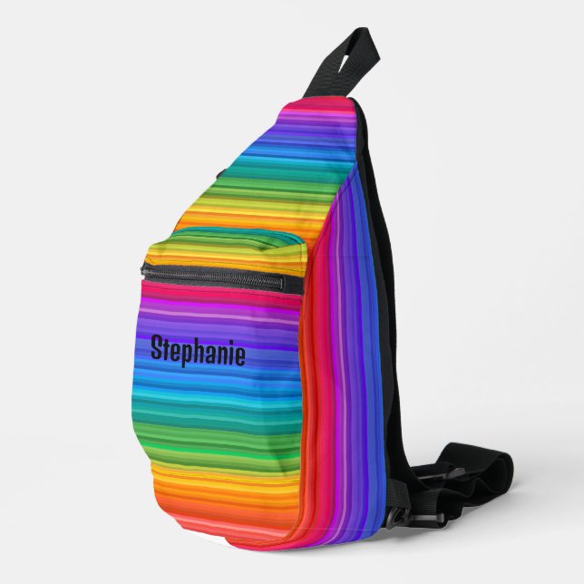 Bandoulière Sac à élingue design Rainbow Strips (Coin droit)