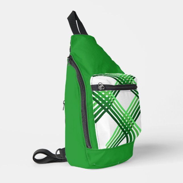Bandoulière Sac à élingue - Grilles vertes traversées (Coin gauche)