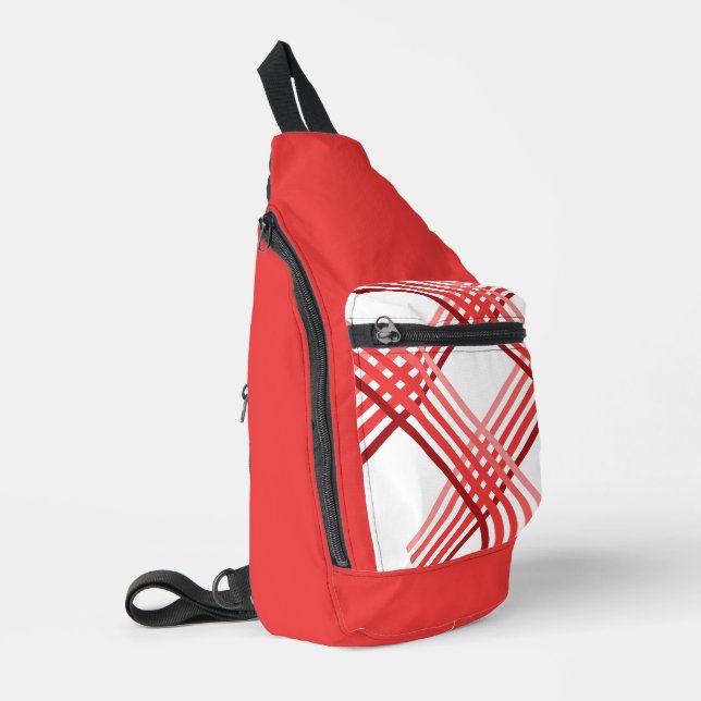 Bandoulière Sac à élingue - Traverses rouges traversées (Coin gauche)
