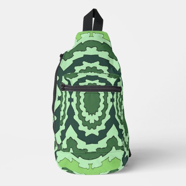 Bandoulière Sac à élingue, un design classique de couleur vert (Recto)