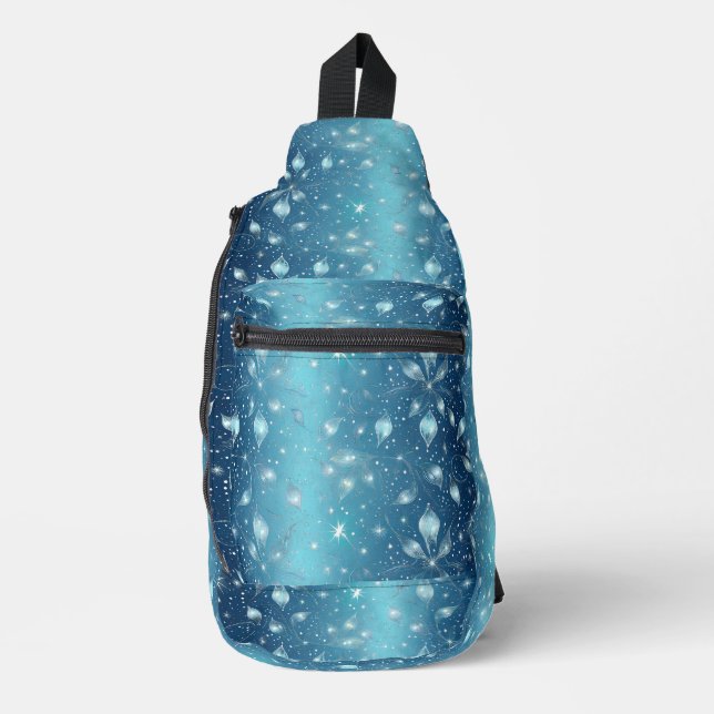 Bandoulière Sac à lame en verre bleu brillant (Recto)