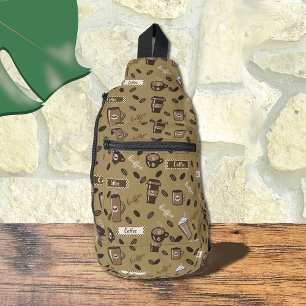 Bandoulière Sac à Motif Brown Cups café