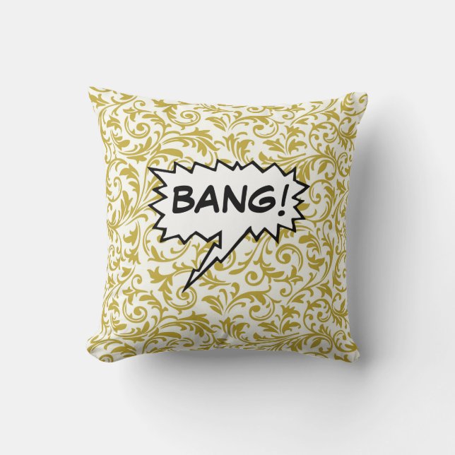 Bang ZZZZ Discours Bulles Coussin Carré (Recto)