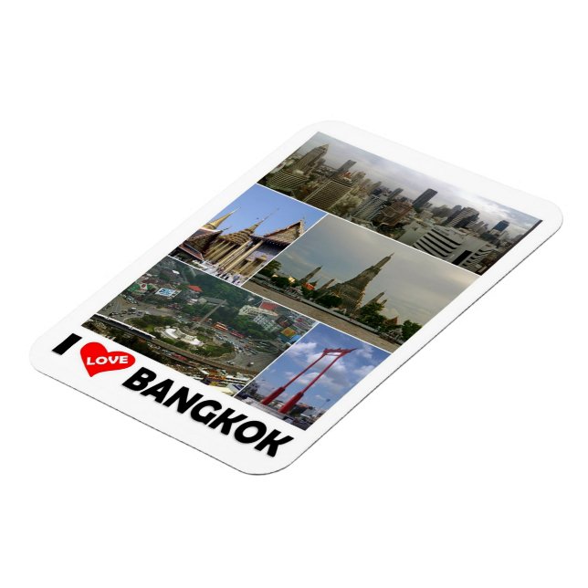 Bangkok - I Love - Thaïlande - Magnet (Côté Gauche)