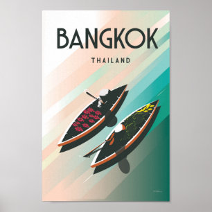 Bangkok thaïlande affiche voyage vintage asiatique