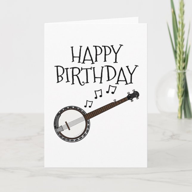 Banjo Carte Anniversaire Banjoist Folk Musicien (Devant)