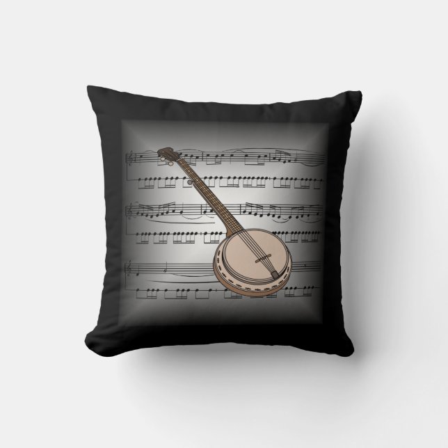 Banjo ~ Partition 3D ~ Gris/Noir Coussin ~ (Recto)