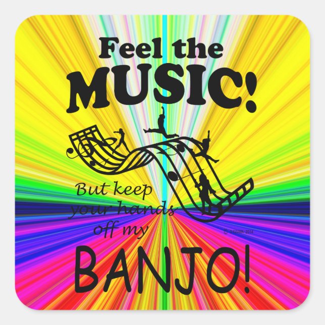 Banjo Sent Le Sticker Carré De Musique (Devant)