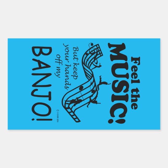 Banjo Sentent La Musique Sticker Rectangulaire (Devant)