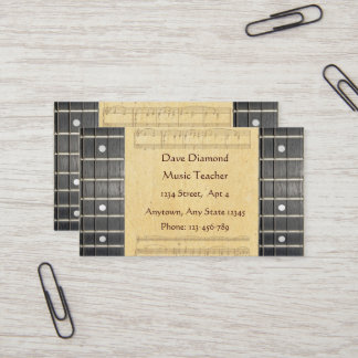 Banjo Strings Fretboard Sheet Cartes de visite de