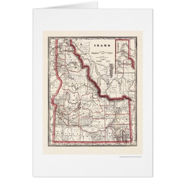 Banlieue noire de l'Idaho et carte 1896 de chemin (Devant)