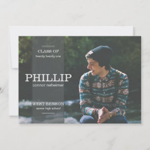 Banner Grey Photo Graduation Invitation