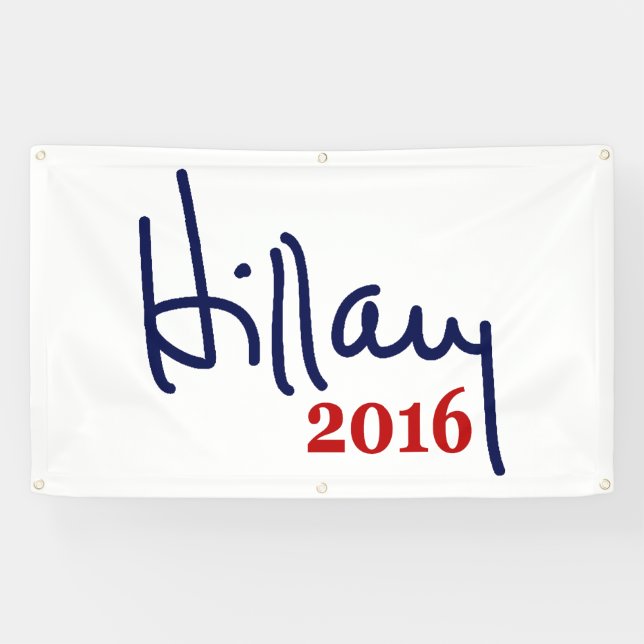 Bannière 2016 extérieure de signature de Hillary (Horizontal)