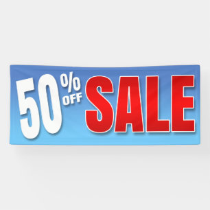 BANNIÈRE 50% OUTRE DE VENTE - 2,5' x6