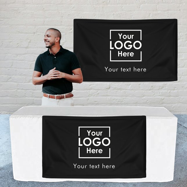 Bannière à accrochage personnalisé Signer le logo  (Custom Hanging Banner Sign Business Logo Text)