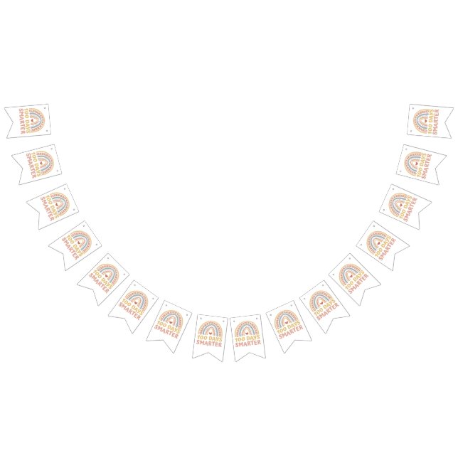 Bannière À Fanions 100 Jours Smarter 100 Jours d'école Boho Arc-en-ci (Tout)