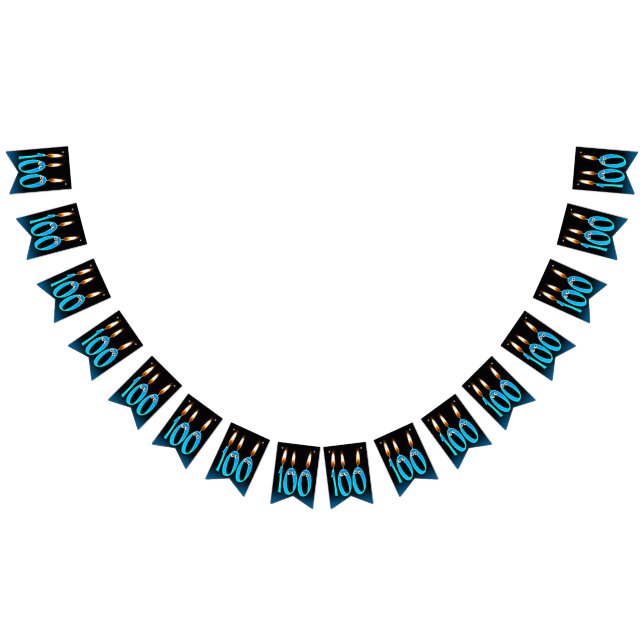 Bannière À Fanions 100e anniversaire bougies avec globes oculaires (Tout)